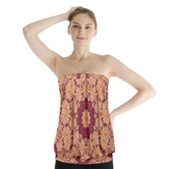 Abstract Art Abstract Background Brown Strapless Top by Simbadda