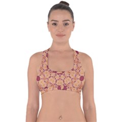 Abstract Art Abstract Background Brown Cross Back Hipster Bikini Top 