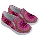 Flower Mandala Art Pink Abstract Kids  Lightweight Slip Ons View3