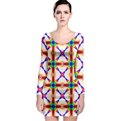 Rainbow Pattern Pattern Texture Long Sleeve Bodycon Dress by Simbadda