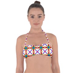 Rainbow Pattern Pattern Texture Halter Bandeau Bikini Top by Simbadda