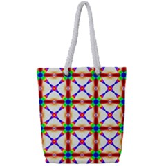 Rainbow Pattern Pattern Texture Full Print Rope Handle Tote (small) by Simbadda