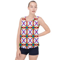 Rainbow Pattern Pattern Texture Bubble Hem Chiffon Tank Top