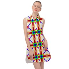 Rainbow Pattern Pattern Texture Sleeveless Shirt Dress