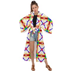 Rainbow Pattern Pattern Texture Maxi Kimono