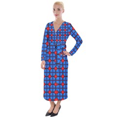 Pattern Seamless Design Texture Velvet Maxi Wrap Dress