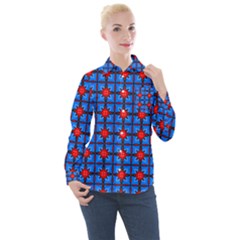 Pattern Seamless Design Texture Women s Long Sleeve Pocket Shirt