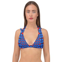 Pattern Seamless Design Texture Double Strap Halter Bikini Top