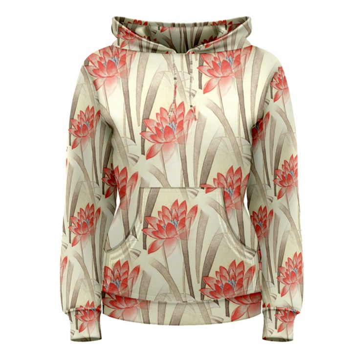 Flower Flora Leaf Wallpaper Women s Pullover Hoodie