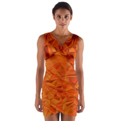 Low Poly Polygons Triangles Wrap Front Bodycon Dress by Simbadda