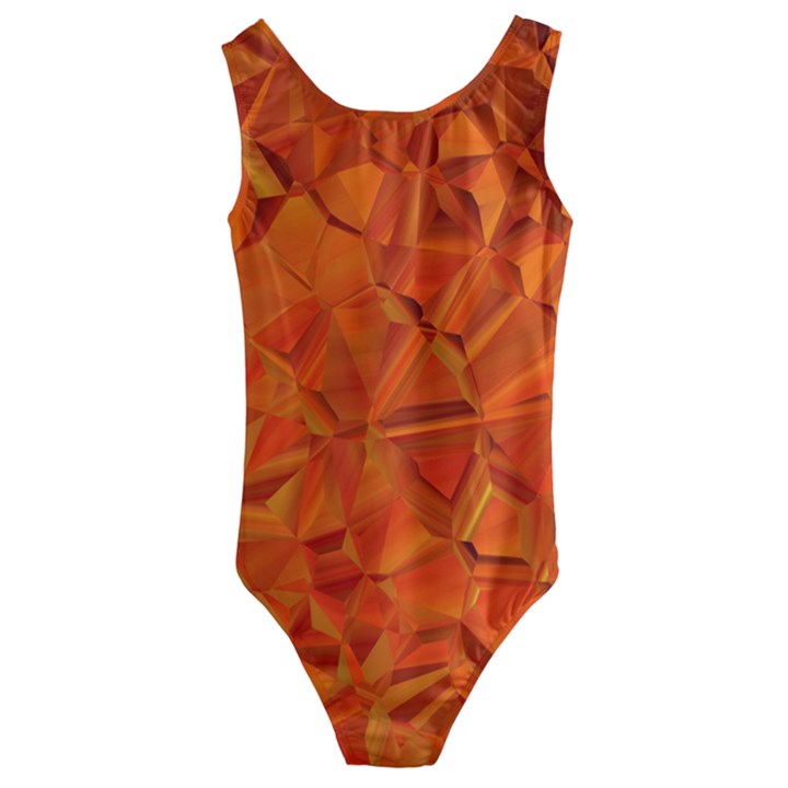 Low Poly Polygons Triangles Kids  Cut-Out Back One Piece Swimsuit