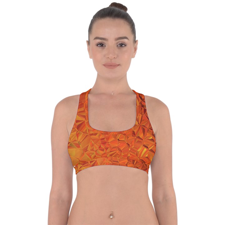 Low Poly Polygons Triangles Cross Back Hipster Bikini Top 