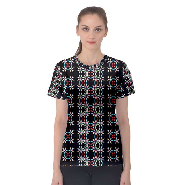 Pattern Black Background Texture Art Women s Sport Mesh Tee