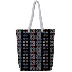 Pattern Black Background Texture Art Full Print Rope Handle Tote (small) by Simbadda