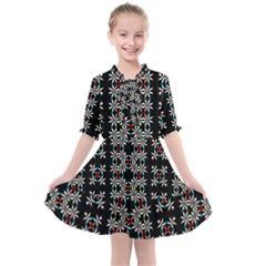 Pattern Black Background Texture Art Kids  All Frills Chiffon Dress