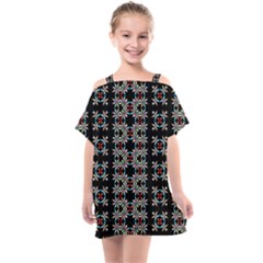 Pattern Black Background Texture Art Kids  One Piece Chiffon Dress