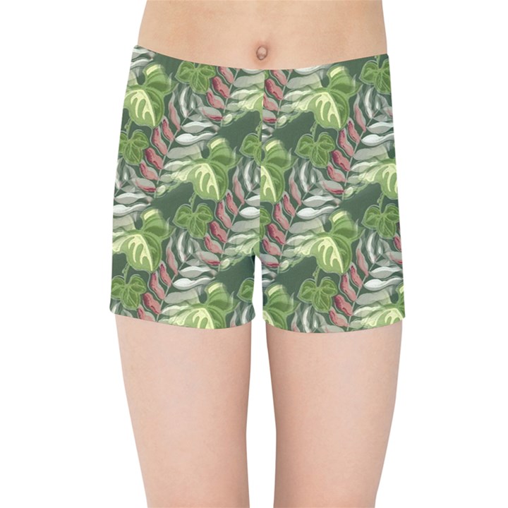 Leaves Seamless Pattern Design Kids  Sports Shorts