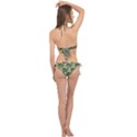 Leaves Seamless Pattern Design Cross Front Halter Bikini Set View2