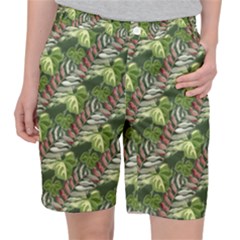 Leaves Seamless Pattern Design Pocket Shorts by Simbadda