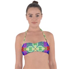 Flower Design Design Artistic Halter Bandeau Bikini Top by Simbadda