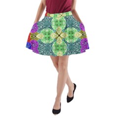 Flower Design Design Artistic A-line Pocket Skirt by Simbadda