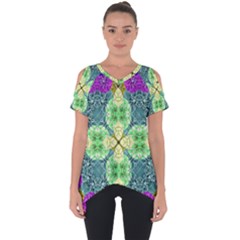 Flower Design Design Artistic Cut Out Side Drop Tee by Simbadda