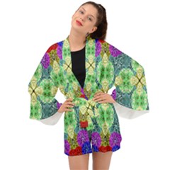 Flower Design Design Artistic Long Sleeve Kimono