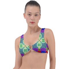 Flower Design Design Artistic Ring Detail Bikini Top