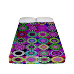 Design Circles Circular Background Fitted Sheet (full/ Double Size) by Simbadda