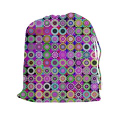 Design Circles Circular Background Drawstring Pouch (xxl) by Simbadda