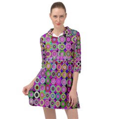 Design Circles Circular Background Mini Skater Shirt Dress