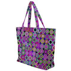 Design Circles Circular Background Zip Up Canvas Bag by Simbadda