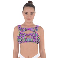 Design Circles Circular Background Bandaged Up Bikini Top by Simbadda