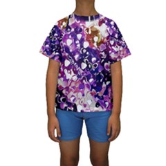 Paint Texture Purple Watercolor Kids  Short Sleeve Swimwear by Simbadda