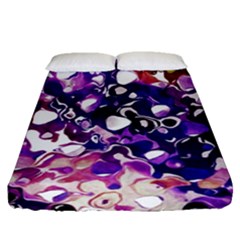 Paint Texture Purple Watercolor Fitted Sheet (queen Size) by Simbadda