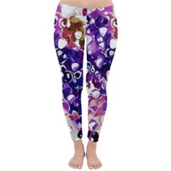 Paint Texture Purple Watercolor Classic Winter Leggings by Simbadda