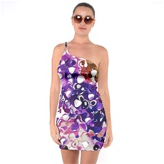 Paint Texture Purple Watercolor One Soulder Bodycon Dress by Simbadda