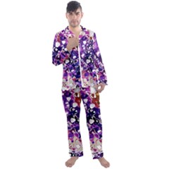 Paint Texture Purple Watercolor Men s Satin Pajamas Long Pants Set by Simbadda