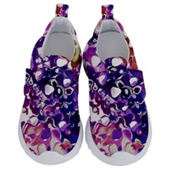 Paint Texture Purple Watercolor Kids  Velcro No Lace Shoes