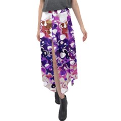 Paint Texture Purple Watercolor Velour Split Maxi Skirt