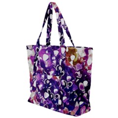 Paint Texture Purple Watercolor Zip Up Canvas Bag by Simbadda