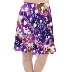 Paint Texture Purple Watercolor Fishtail Chiffon Skirt by Simbadda