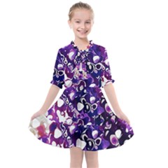 Paint Texture Purple Watercolor Kids  All Frills Chiffon Dress