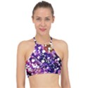 Paint Texture Purple Watercolor Racer Front Bikini Top View1