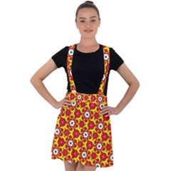 Pattern Colorful Modern Color Velvet Suspender Skater Skirt