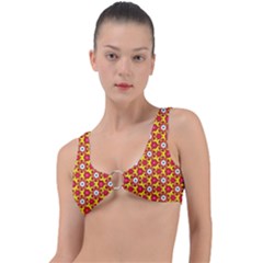 Pattern Colorful Modern Color Ring Detail Bikini Top