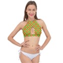 Pattern Texture Christmas Colors Cross Front Halter Bikini Top View1