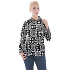 Fabric Design Pattern Color Women s Long Sleeve Pocket Shirt