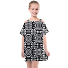 Fabric Design Pattern Color Kids  One Piece Chiffon Dress