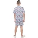 Watercolor Roses Lace Background Men s Mesh Tee and Shorts Set View2